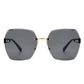 Oversize Square Geometric Rimless Sunglasses