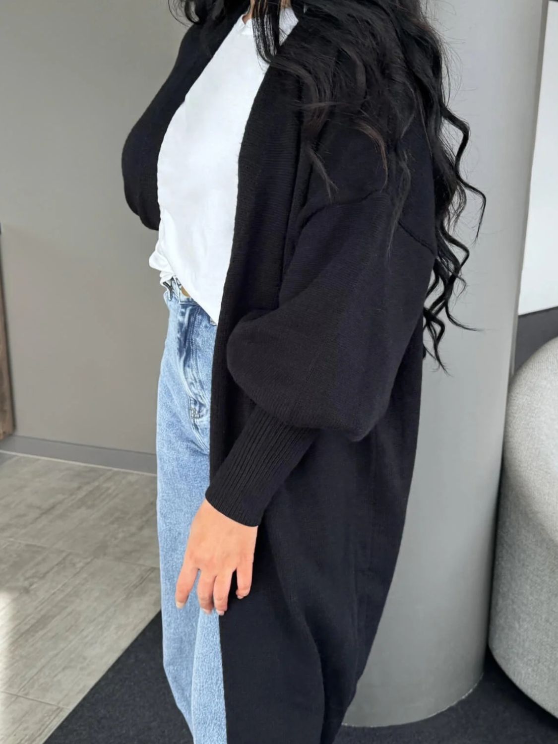 Perfee Dropped Shoulder Cardigan