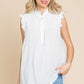 Culture Code Full Size Frill Edge Smocked Sleeveless Top