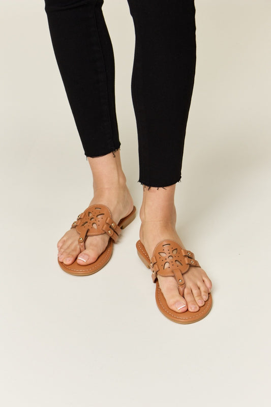 Forever Link Cutout Faux Leather Open Toe Sandals