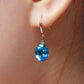 Rose Gold-Plated Blue Gemstone Earrings