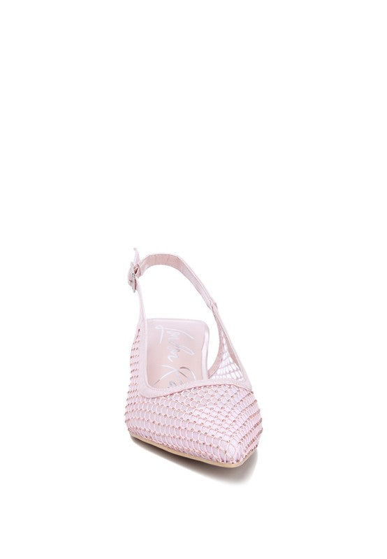 Siev Rhinestone Slingback Heels