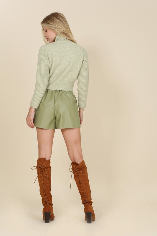 Lilou Vegan Leather Shorts