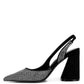 Saranna Rhinestone Embellished Suede Chunky Heel Sandals