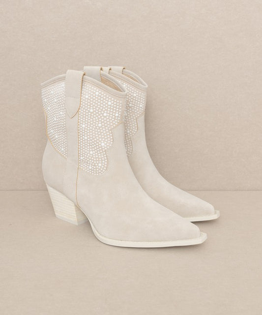 Oasis Society Cannes Pearl Studded Western Boots