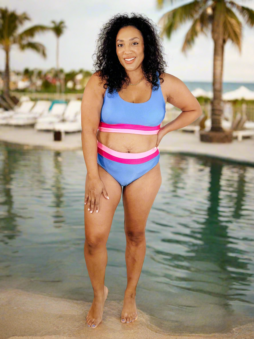 Venice Color Block Bikini Top
