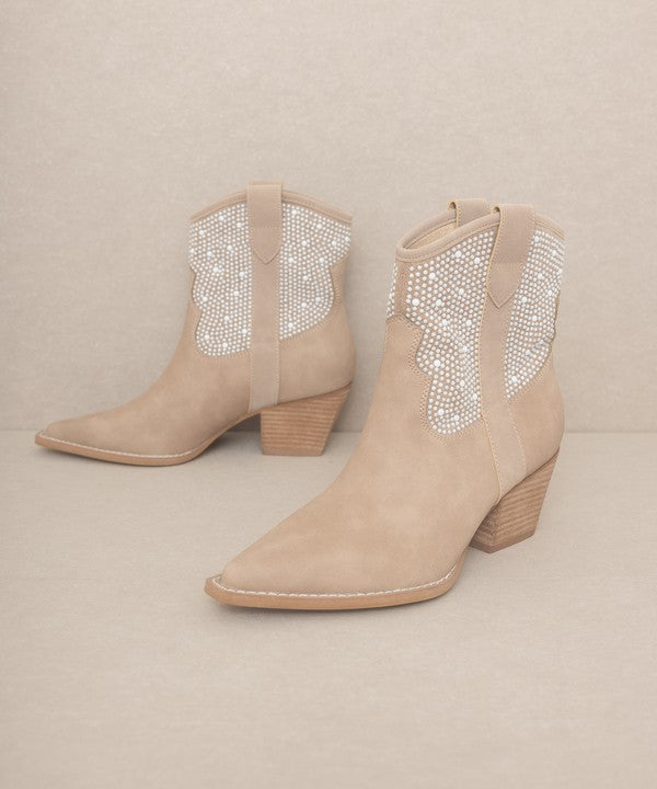 Oasis Society Cannes Pearl Studded Western Boots