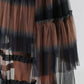 Chocolate Contrast High Waist Maxi Skirt