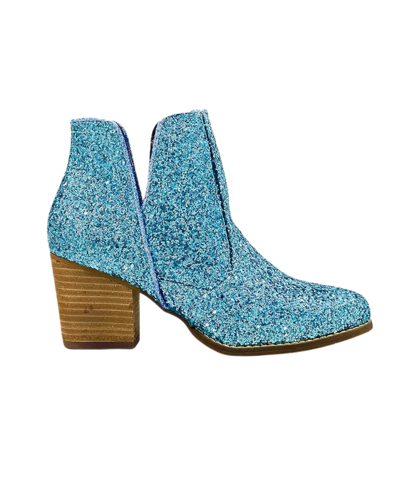 In My Feels Glitter Booties in Blue