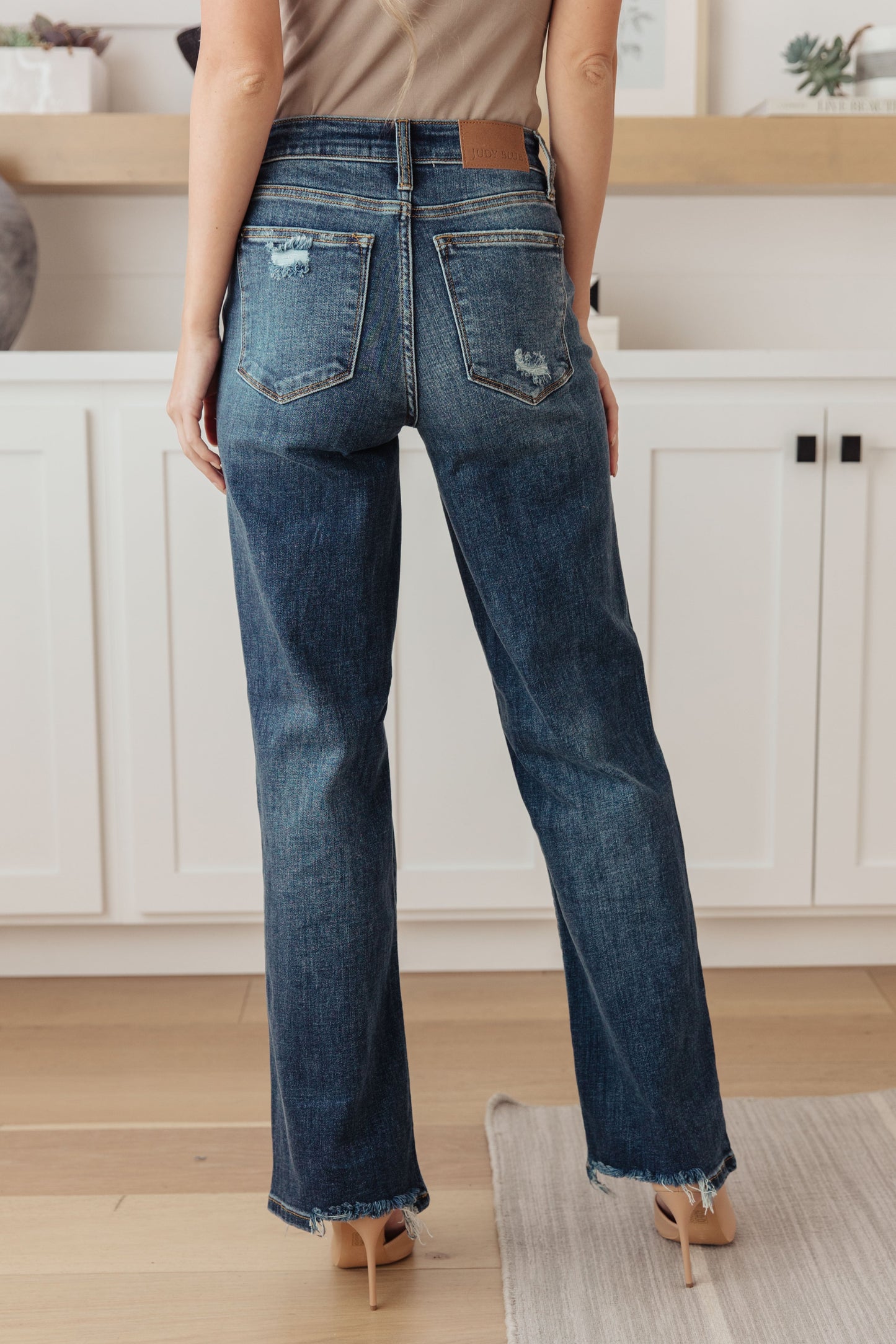 High Rise 90's Straight Jeans in Dark Wash by Judy Blue