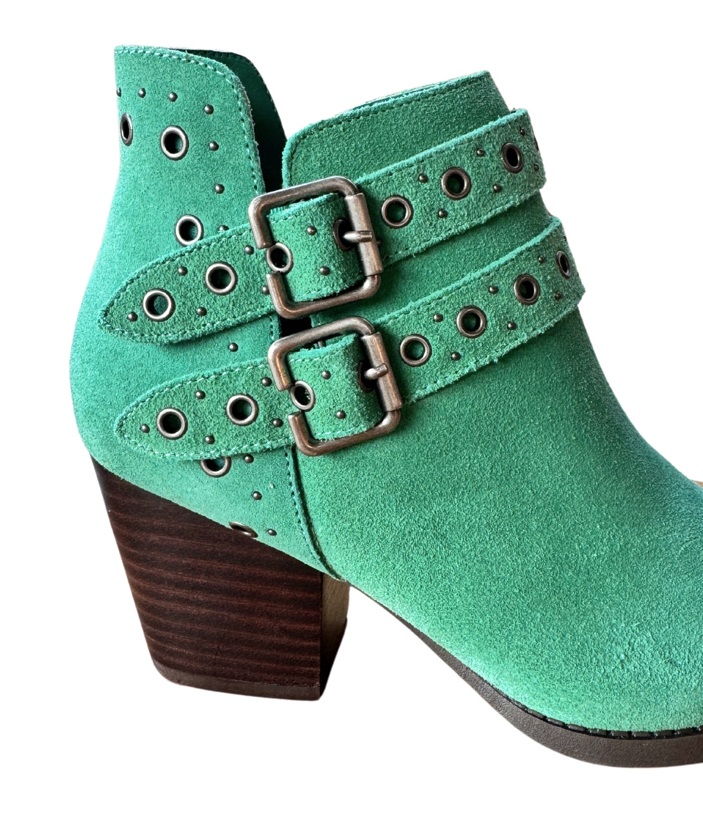 Sarah Leather Ankle Boot in Teal
