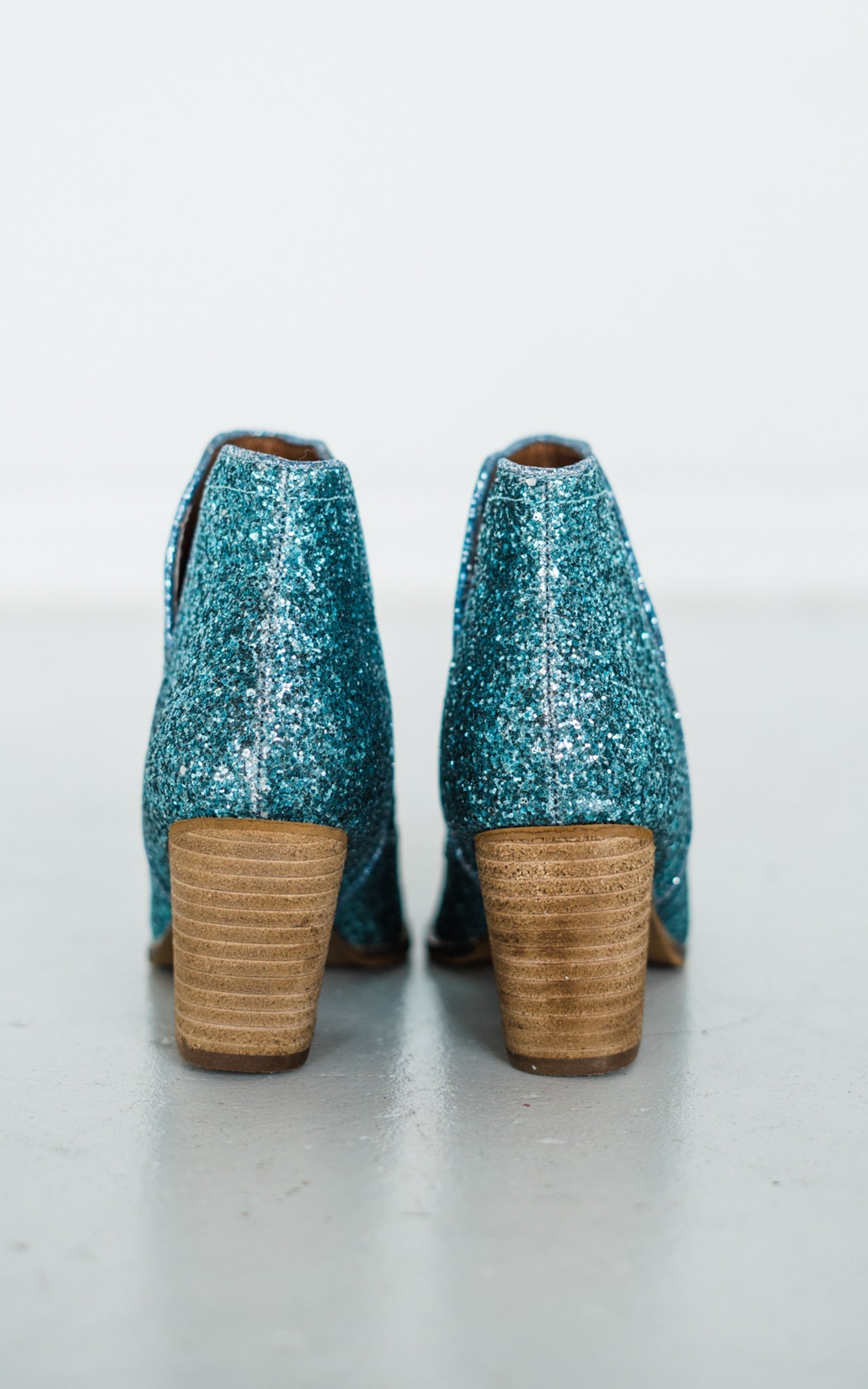 In My Feels Glitter Booties in Blue
