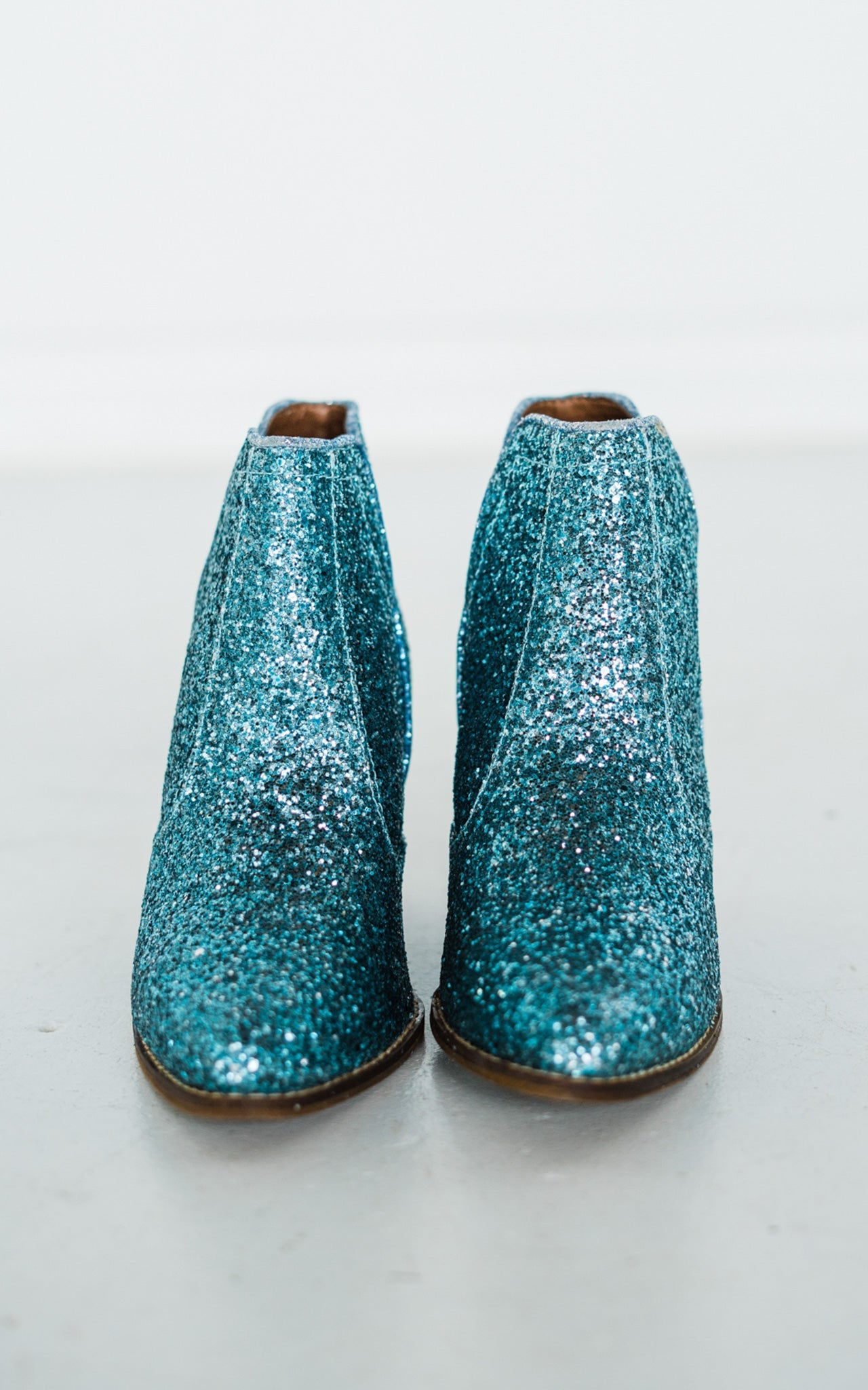 In My Feels Glitter Booties in Blue
