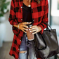 Plaid Snap Down Long Sleeve Shacket