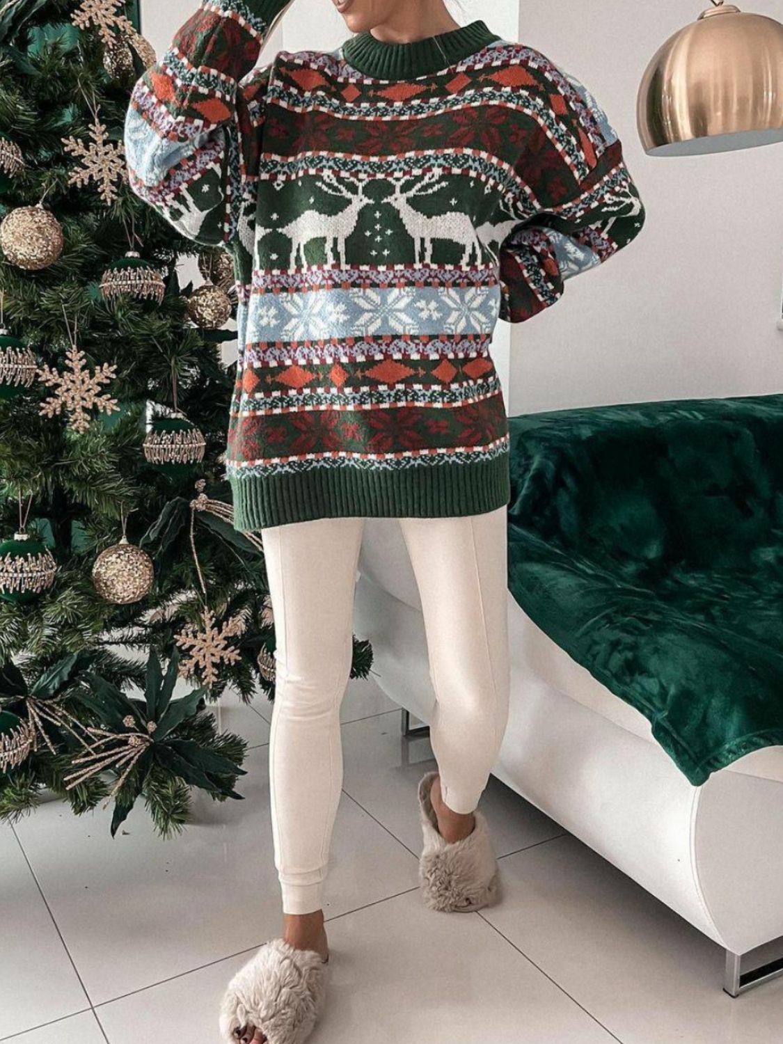 Moose Holiday Dropped Shoulder Sweater