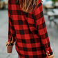 Plaid Snap Down Long Sleeve Shacket