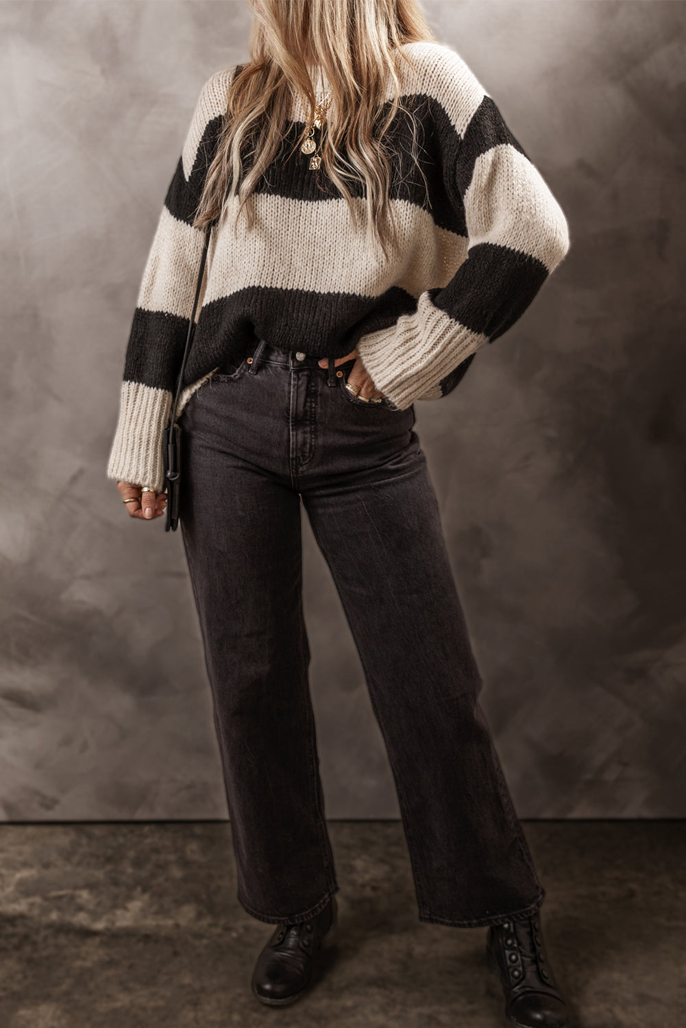 Color Block Striped Sweater