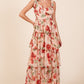 Layered Floral Sweetheart Neck Maxi Dress