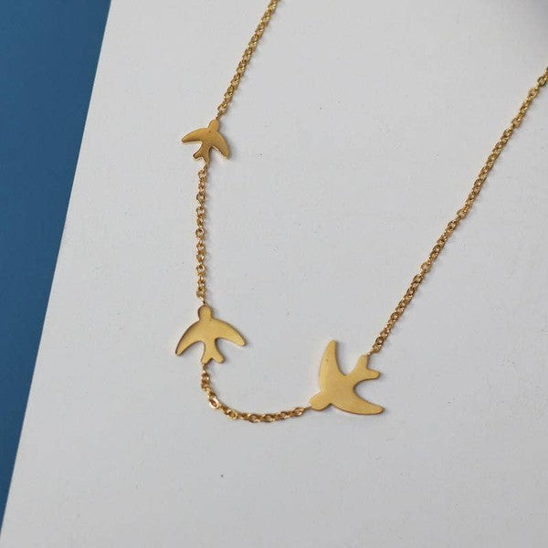 Swallow 18k Gold Plated Necklack