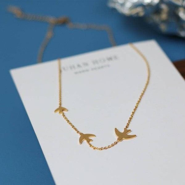 Swallow 18k Gold Plated Necklack
