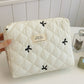 Medium Bow Embroidered Quilted Storage Bag
