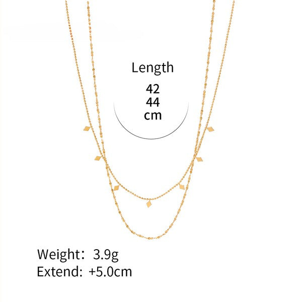 Layered 18K Gold-plated Double Fringed Necklace