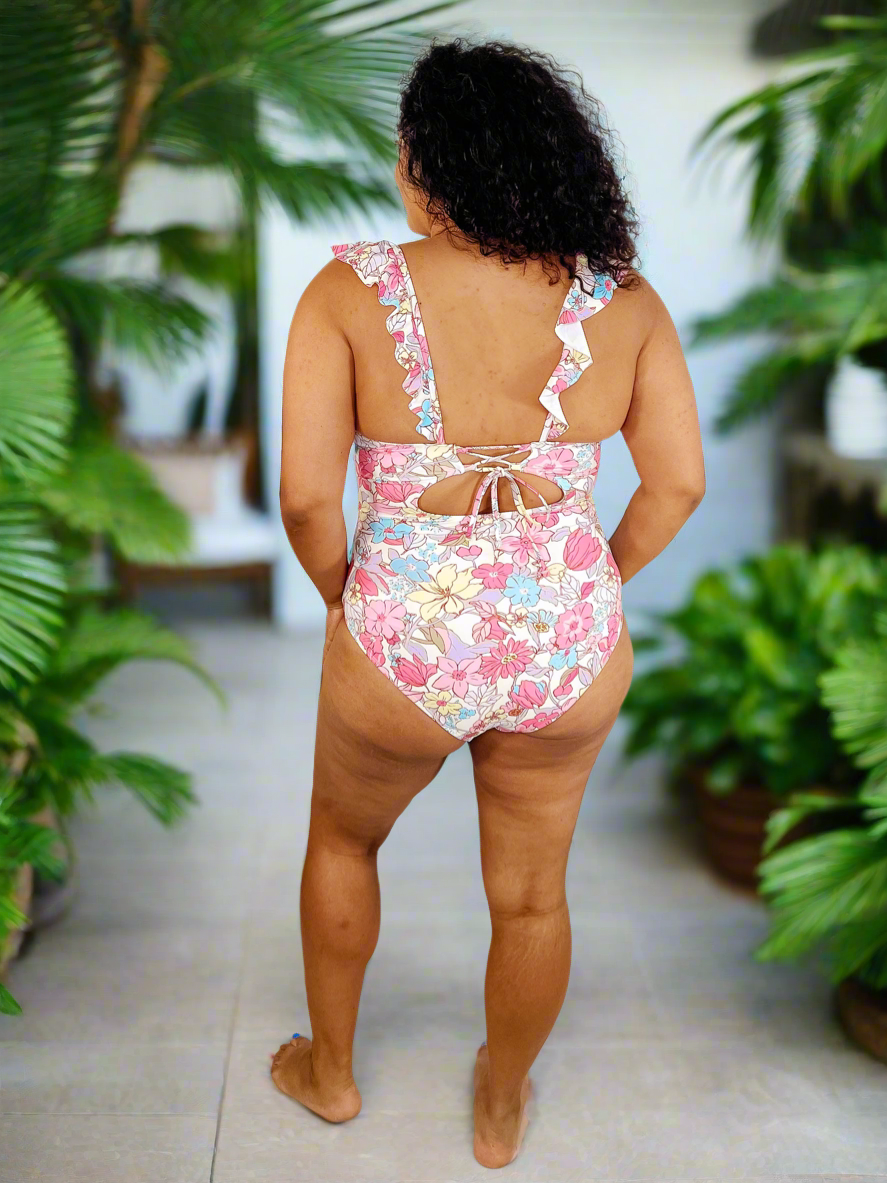 Naples Floral Ruched Swimsuit