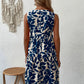 Notched Sleeveless Mini Dress