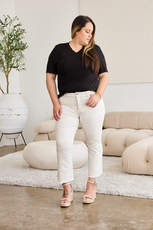 RFM Mini Mia Tummy Control High Waist Jeans in Off White