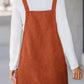 Pocketed Square Neck Wide Strap Overall Dress