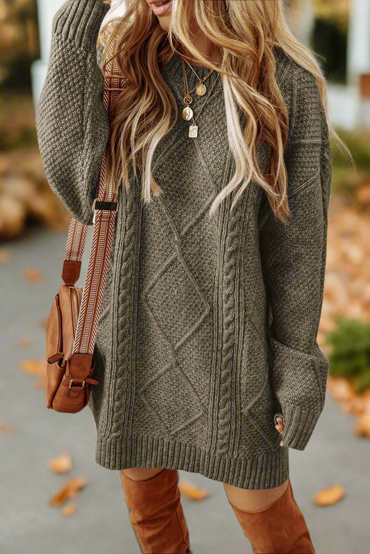 Cable-Knit Sweater Dress