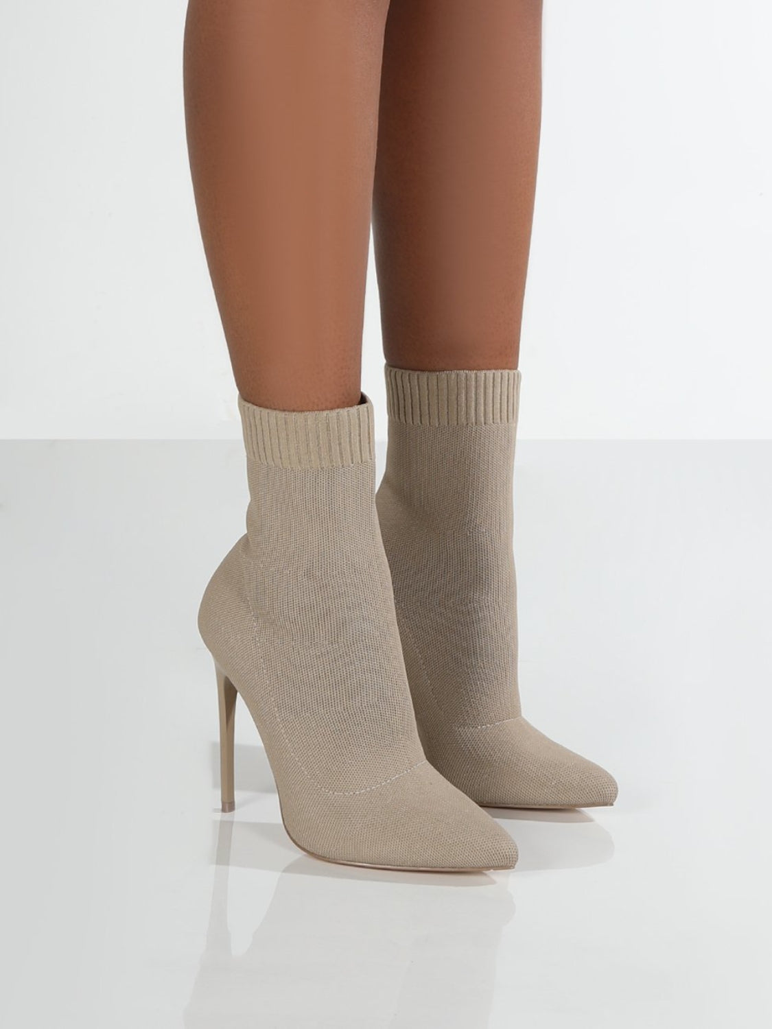 Mesh Sock Style Stiletto Booties