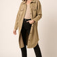 Acid Wash French Terry Longline Shacket