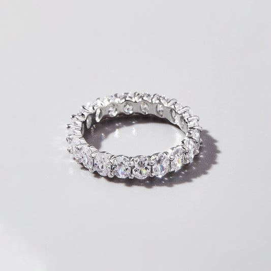 Inlaid Zircon 925 Sterling Silver Band Ring