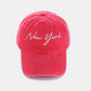 Washed Embroidered City Baseball Cap