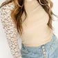Mock Neck Long Sleeve Lace Patchwork Shirt