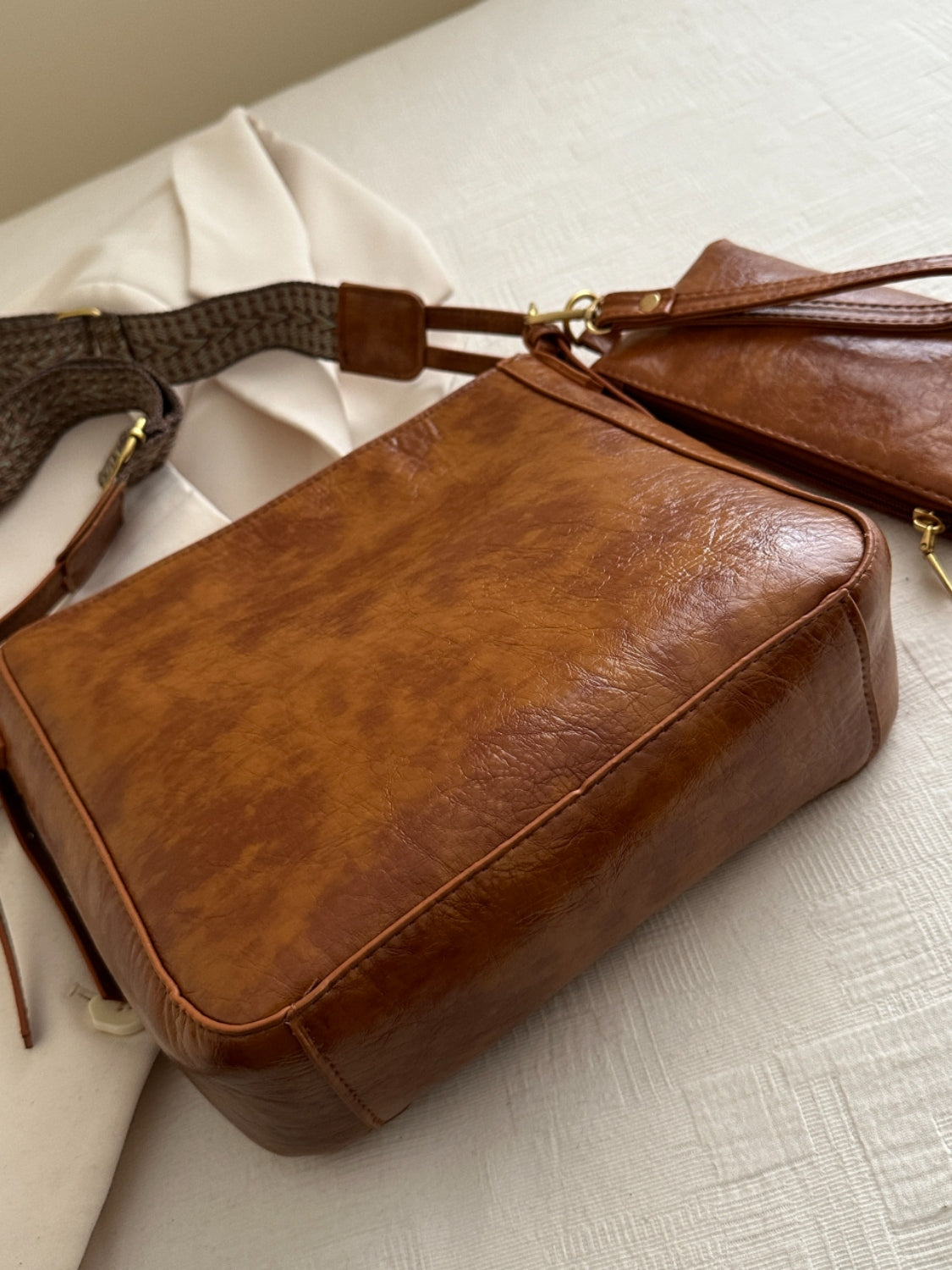 Adjustable Strap Crossbody Bag with Pouch