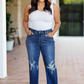 High Rise 90's Straight Jeans in Dark Wash by Judy Blue