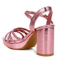 Sparks Fly Glitter Strappy Block Sandals