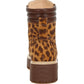 High Ankle Leopard Print Suede Boots