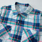 Plaid Snap Down Long Sleeve Top and Shorts Pajama Set