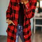 Plaid Snap Down Long Sleeve Shacket