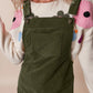 Pocketed Square Neck Wide Strap Overall Dress