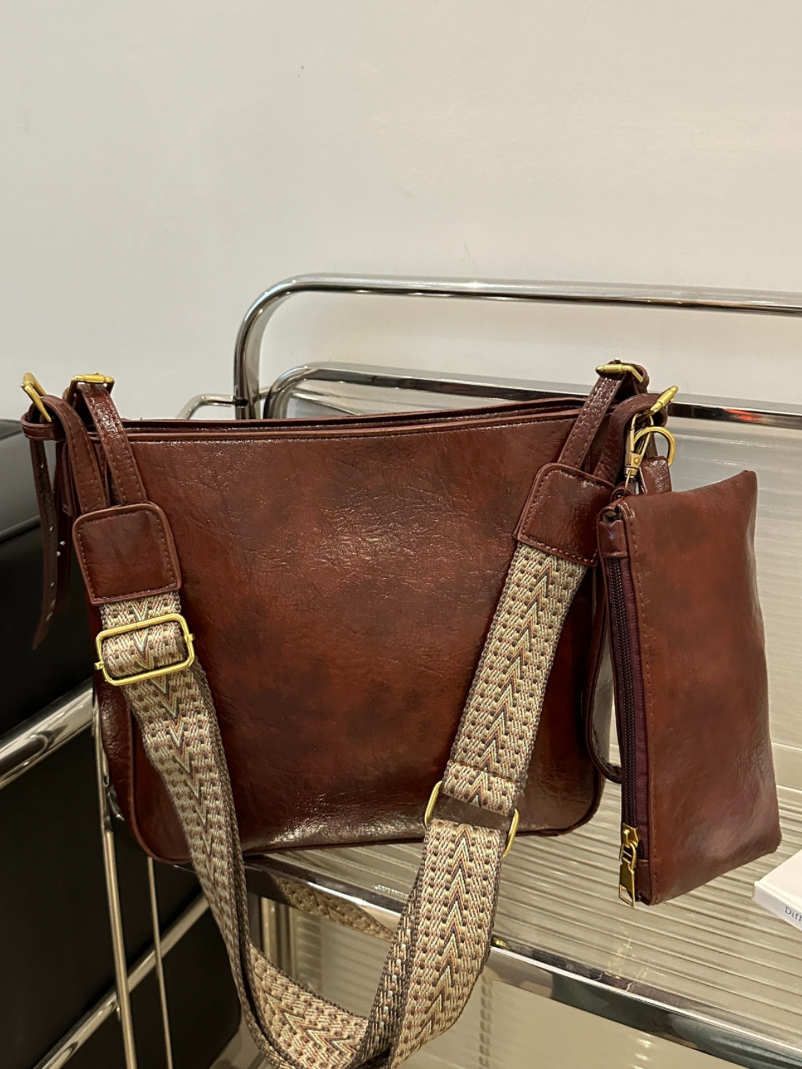 Adjustable Strap Crossbody Bag with Pouch