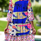 Jewels of The Jungle 3/4 Sleeve Tiered Dress