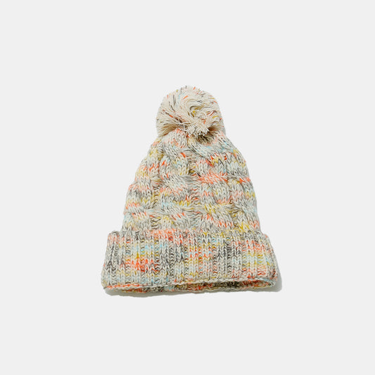 Lined Knit Hat with Pompom