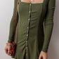 Square Neck Long Sleeve Mini Dress