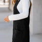 Pocketed Square Neck Wide Strap Overall Dress