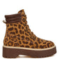 High Ankle Leopard Print Suede Boots
