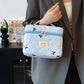 Large Bow Embroidered Quilted Storage Bag with Zip